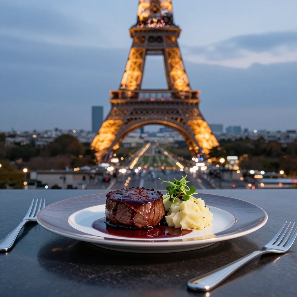 Les Ombres Eiffel Tower view